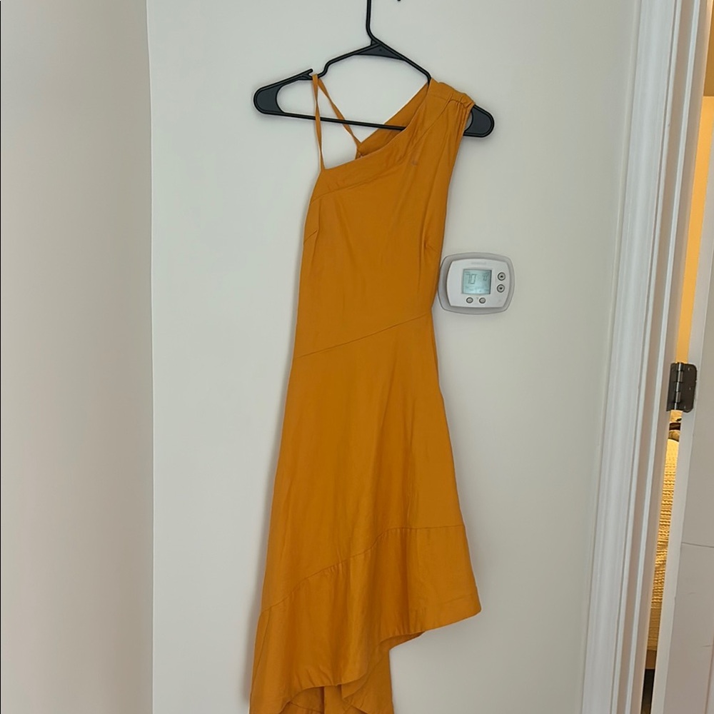 Anthropologie Yellow One-Shoulder Sundress